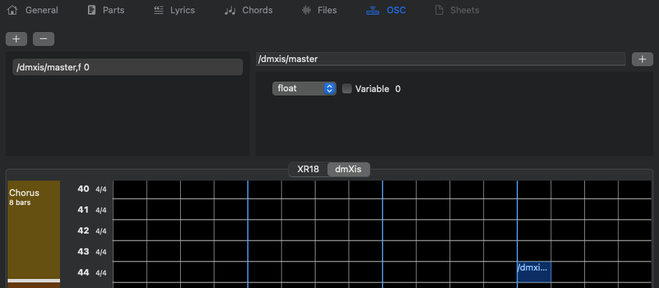 OSC Client Song Events
