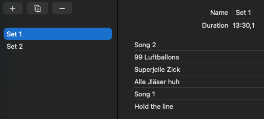 Set Lists