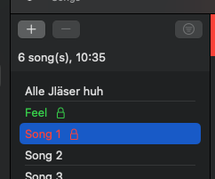 Song lock in song list