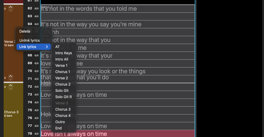lyrics linking